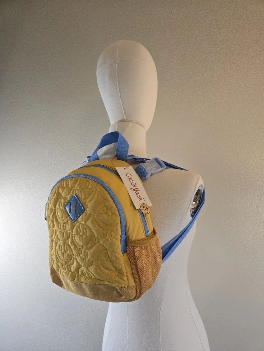 NWT Cat and JackYellow & Blue Kids Backpack Bright Smiley Design
